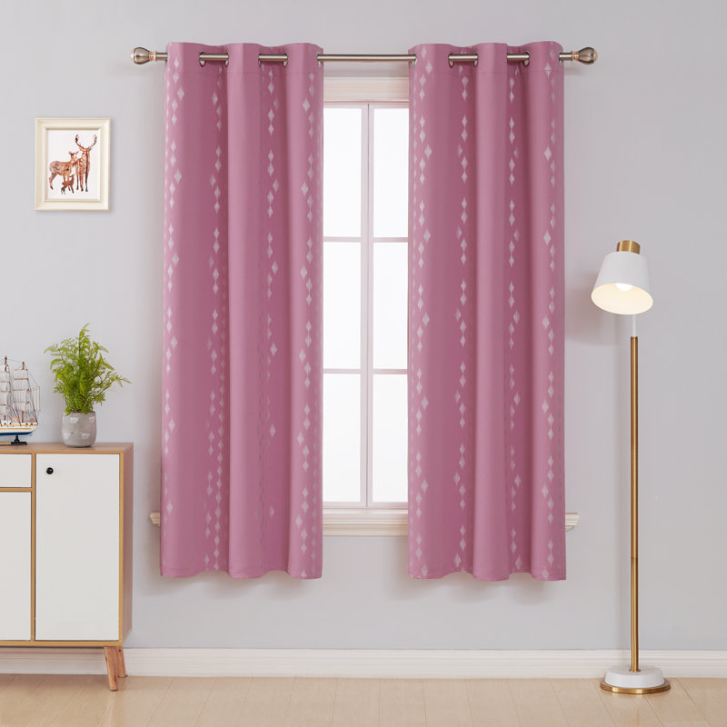 Bedolla Room Darkening Curtain Pair, Pink, 42" W x 62"L