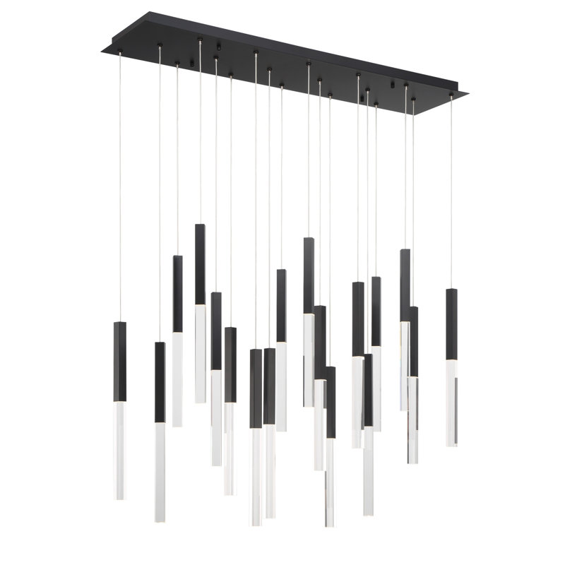 Benicio Black and Clear Crystal 42-Inch LED Chandelier