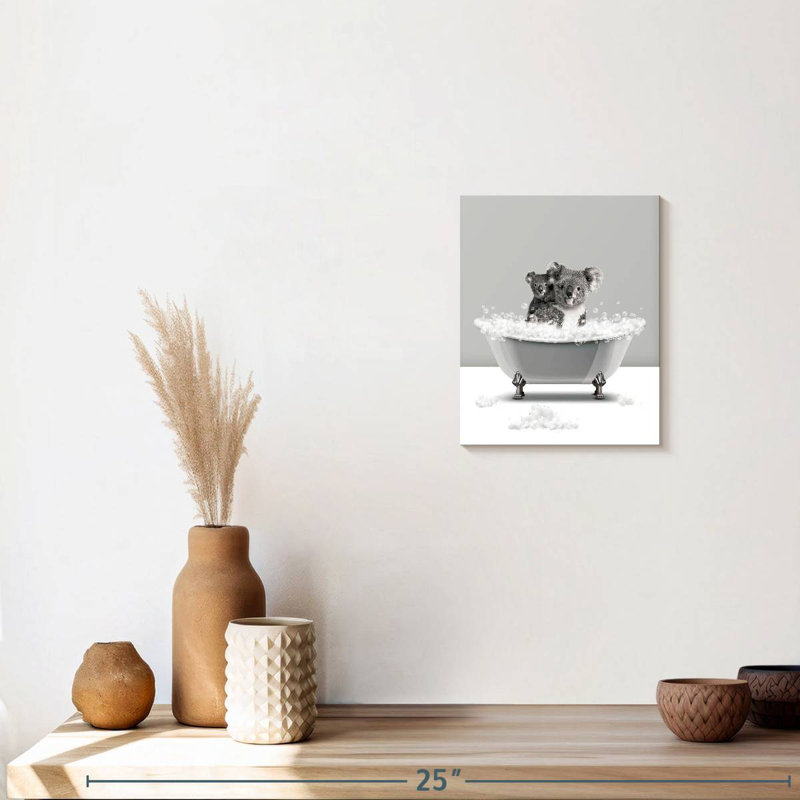 Koalas Koalas bain moussant sur toile, H 10 po x l 8 po x P 1 po