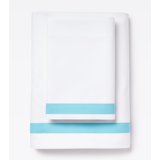 510 Thread Count Cotton Percale Sheet Set with Sky Border Frame