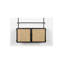 Guuji 10 Bottle Floor Wine Bottle & Glass Rack in Black/Natural