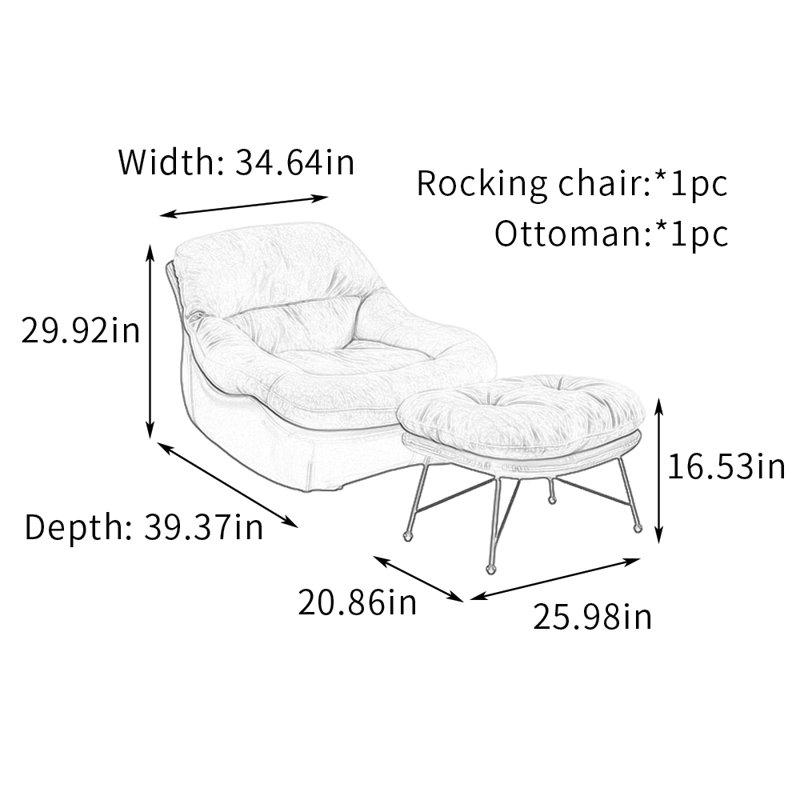 Leisure Home Living Room Single Rocking Chair