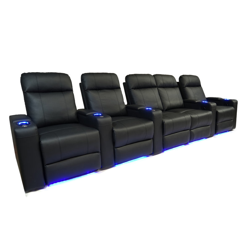 Sièges de home-lit manuel configurable à del (rangée de 5), Cuir