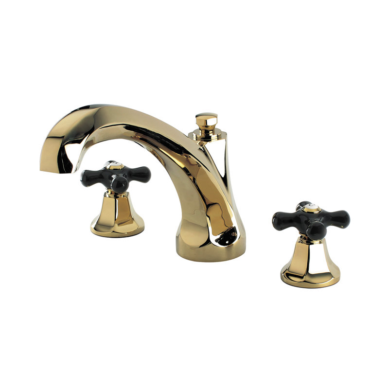 Kingston Brass Duchess Two-Handle 3-Hole Deck Mount Roman Tub Faucet, Polished Brass