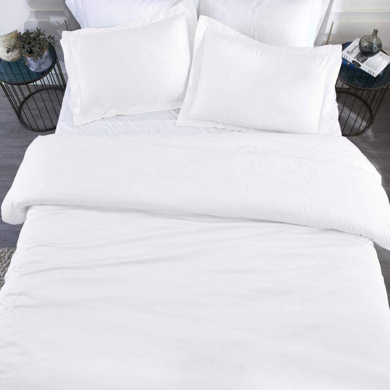100% Modal From Beechwood Duvet Cover Set, Queen Duvet Cover + 2 Standard Pillowcases, White