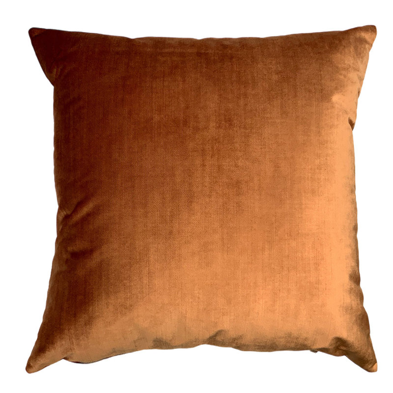 Verona Velvet Square Throw Pillow Cover & Insert, Rust