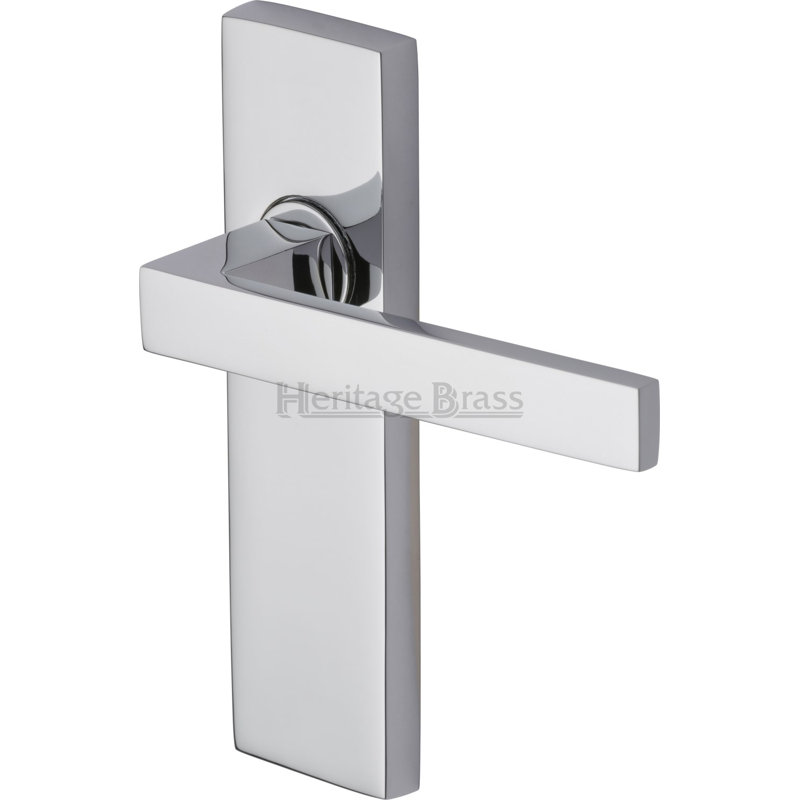 Heritage Brass Heritage Door Handle Lever Latch Delta Design, Polished Chrome
