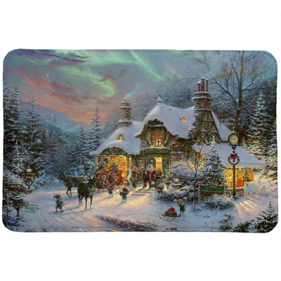 Thomas Kinkade Santa's Night Before Christmas Memory Foam Rug