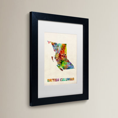 « british columbia map », impression encadrée