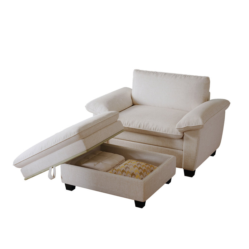 Canapé rembourré de 51 po de largeur, Chenille beige