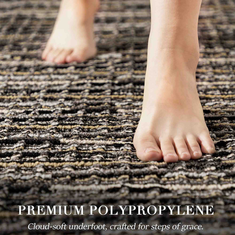 Tapis de cuisine antidérapant lavable à la machine (ensemble de 3), Noir