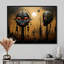 Paysage urbain contemporain avec masque tribal contemporain - Masque africain-797172640-797172647