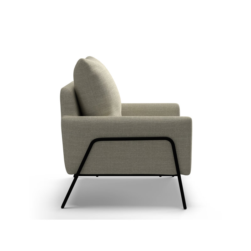 Chaise d'appoint avec pieds en métal noir, Ivoire - 22533