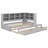 Daybed With 2 Storage Drawers And L-Shaped Storage Cabinets, Solid Wood Sofa Bed Daybed Frame With LED Light And USB Ports-1053199181