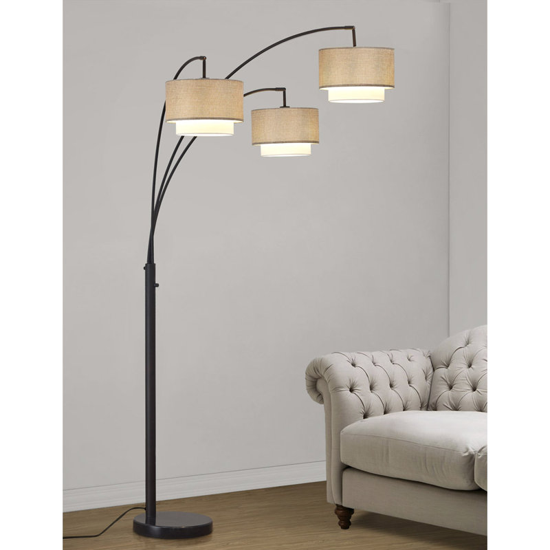 Lampe sur pied à branches 84 "Estabrook Broadway, Brun / Blanc, Bronze foncé / noir