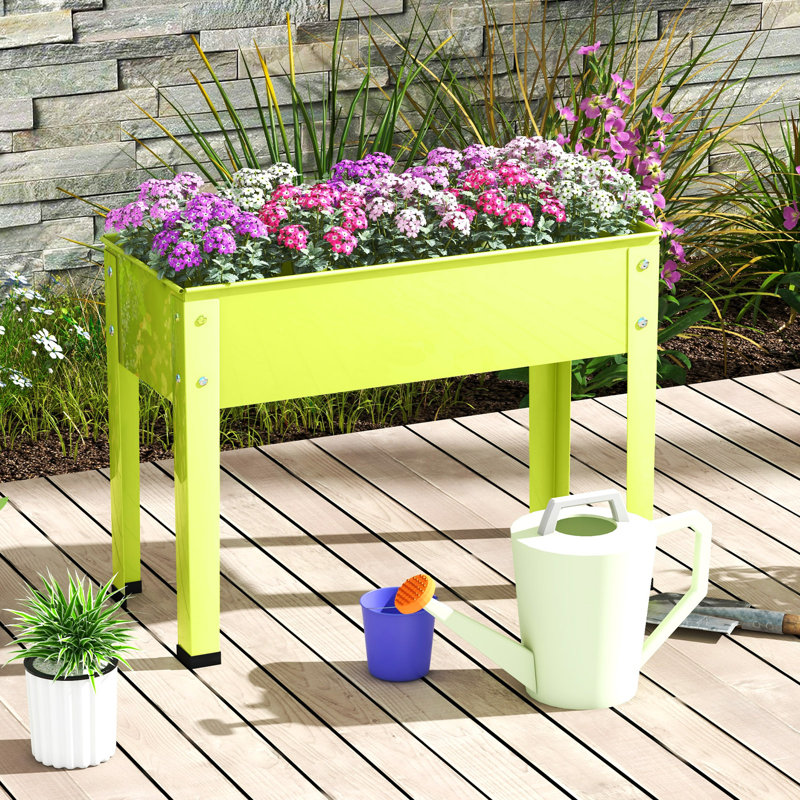 Lit de jardin surélevé en métal Seppi, H 18 po x l 24 po x P 11 po