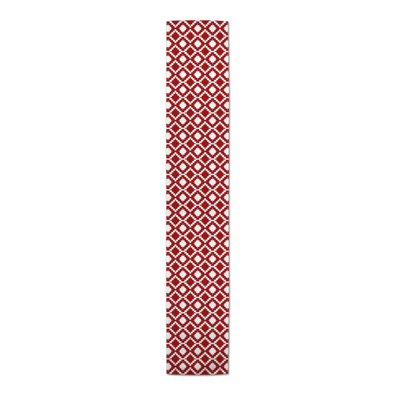 Chemin de table géométrique, Rouge, P 16 po x L 90 po