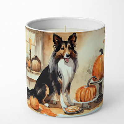 Pumpkin Pie Scented Tumbler Candle with Ceramic Holder