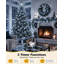 Guirlande lumineuse de Noël de 15 m (50 pi) avec 1000 DEL, télécommande et minuterie, blanc pur, effet pétard, à brancher, fonction mémoire et 12 modes d'éclairage, étanche, pour fenêtre, porche ou extérieur.-615812433