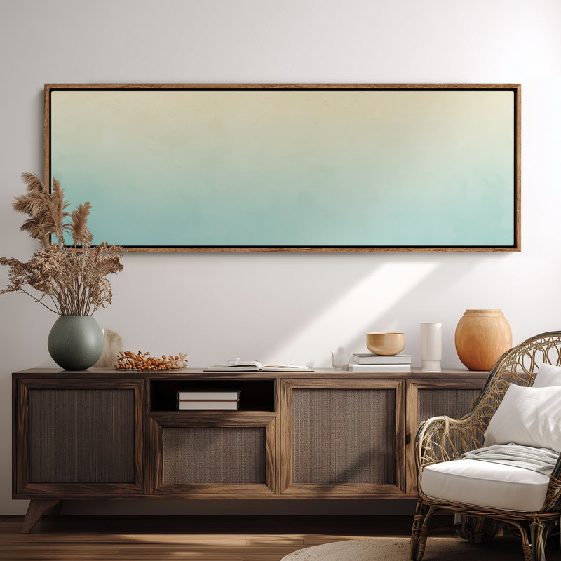 Très grand art mural rétro encadré pour art classique, H 20 po x l 60 po, Naturel
