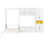 Lit escamotable simple en bois avec meuble télé, 2 tiroirs, tablettes et armoires, blanc-825842831