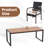 Set of 9 Patio Rattan Dining Set w/ Acacia Wood Table 1.9'' Umbrella Hole