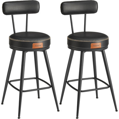 Swivel Upholstered Counter Stool with Metal Frame