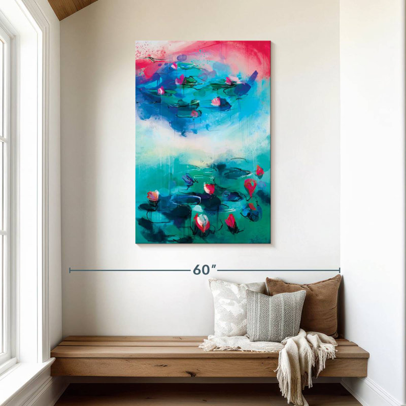 Étang à fleurs Avery abstrait, H 45 po x l 30 po