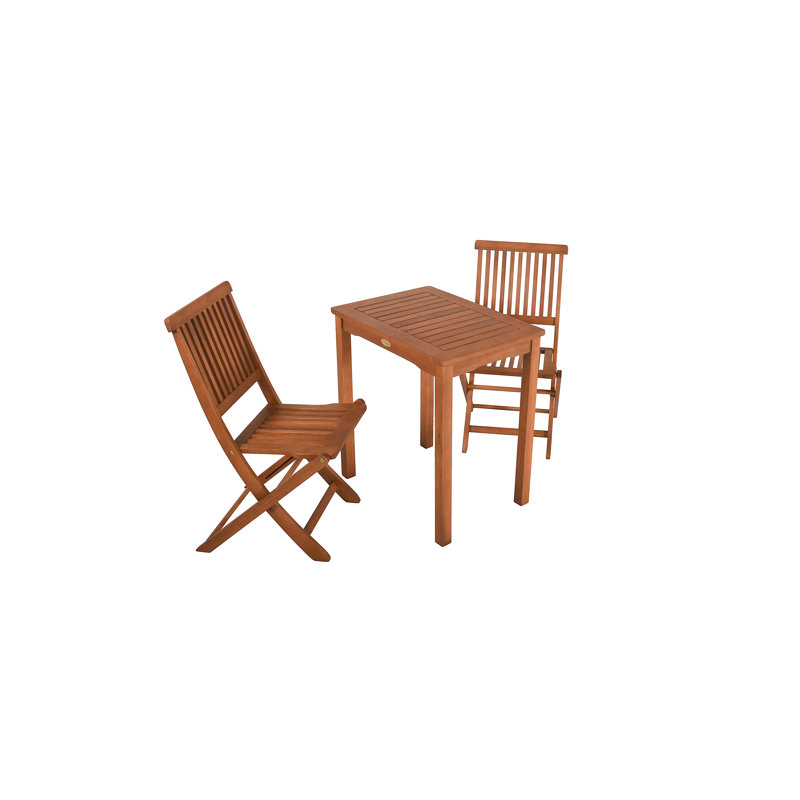 Alpern 2 - Person Wood Patio Dining Set with Square Table