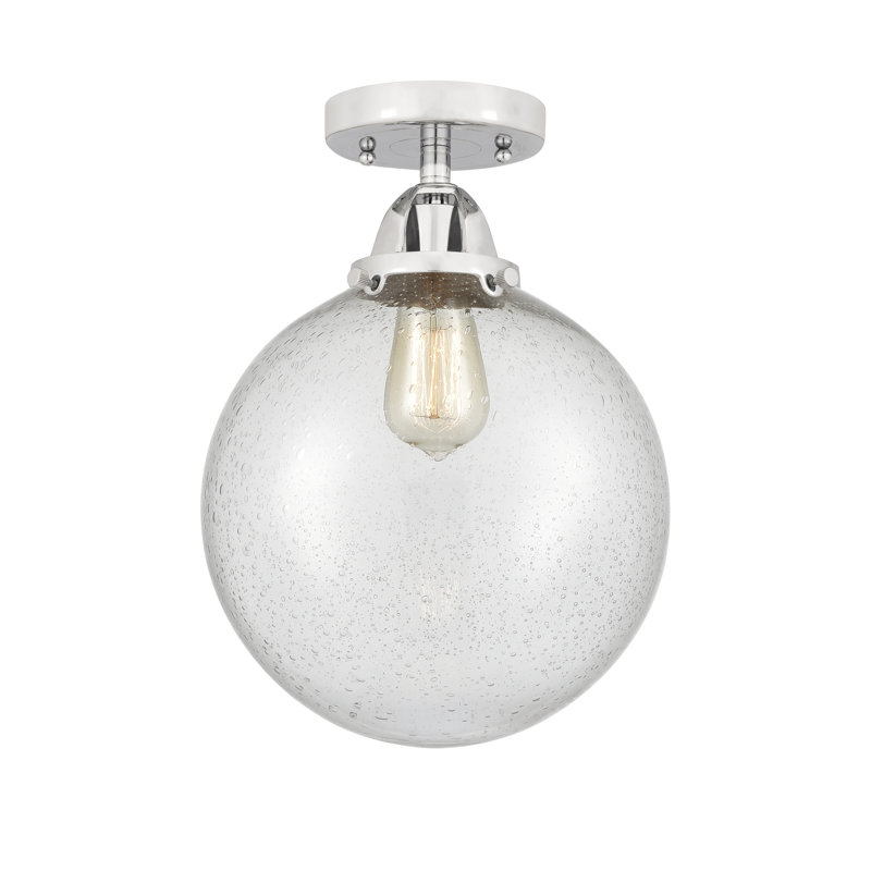 Plafonnier semi-encastré en verre DEL d'Alphonsa, Non, Chrome poli, DEL