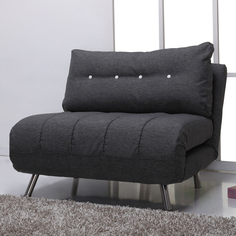 Mikaylin Twin 101cm Faux Leather Convertible Sofa, Pebbled Grey