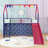 Twin Metal House Loft Bed With Slide And Ladder-1100496204