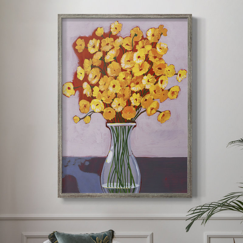 «Daisy Bouquet I», reproduction encadrée - bois massif, H 11 po x l 9 po