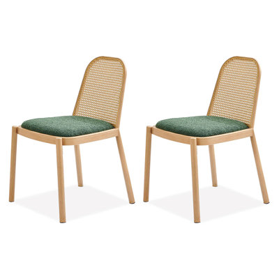 19.29" Green Solid back side Chair(Set of 2)
