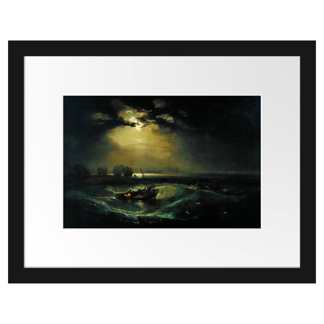 Gerahmter Kunstdruck Fishermen at Sea von William Turner