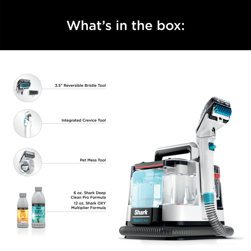 Shark StainStriker Portable Carpet & Upholstery Cleaner, Spot, Stain, & Odor Eliminator with 3 Attachments