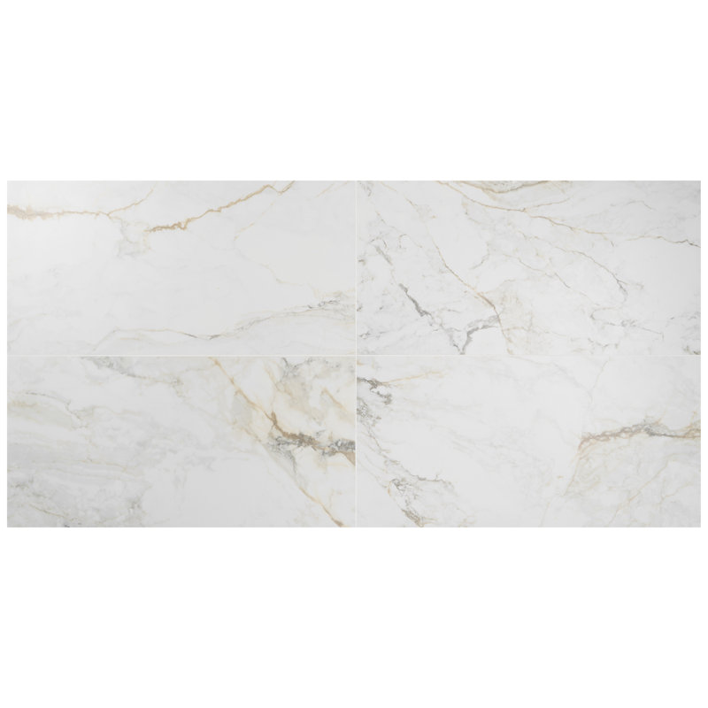 Calacatta Macchia 24X48 Marble Look Matte Porcelain Floor And Wall Tile