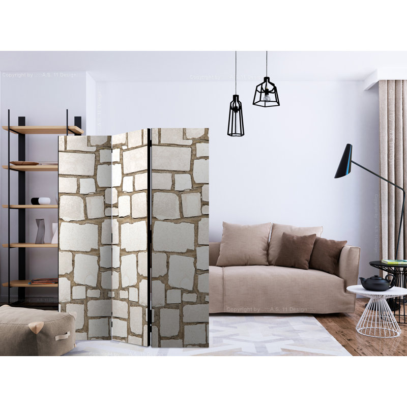 Hanter 135cm W x 172cm H 3 - Panel Solid Wood Folding Room Divider