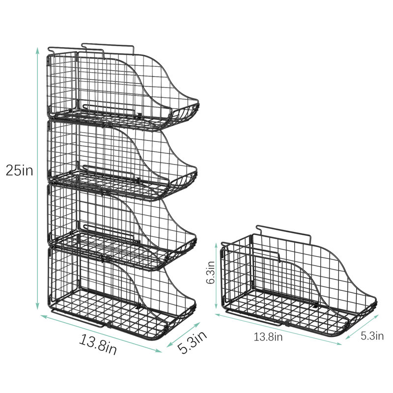 3 Tier Can Storage Rack 3 Layer Canned Food Soda Stacking Can Dispenser, Black, 19.68" H x 6.5" W x 14" D, 991.5