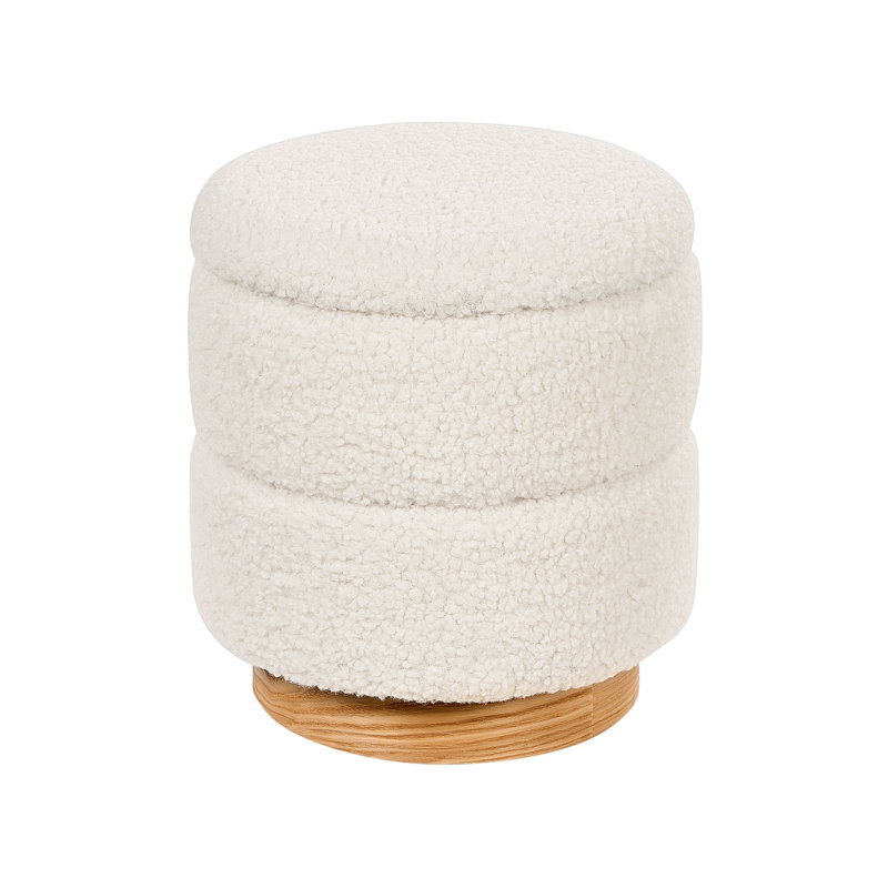 Bolinas 35cm Wide Round Solid Colour Footstool Ottoman with Storage