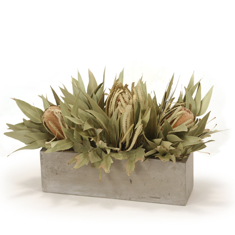 Polysilk Eucalyptus Arrangement in Planter