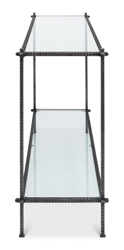 Hand Chased 60 in. Glass Console Table