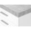 Classeur à roulettes moderne avec rangement et tiroirs, rangement à roulettes en stratifié gris blanc