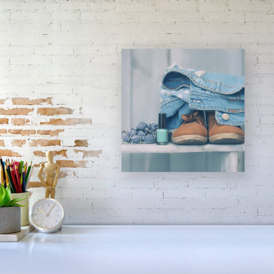 Shoes On The Bench - Wrapped Canvas Print
