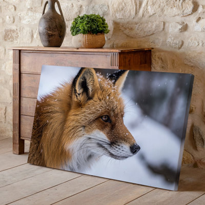 Canvas A Close Up Portrait Of A Red Fox With A Wall Art Thick Lush Orange Brown Fur Coat Dusted With Delicate White Bringing Warm Canvas Wall Art