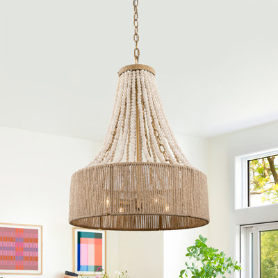 Boho 18" 4-Light Dimmable Beaded Empire Chandelier