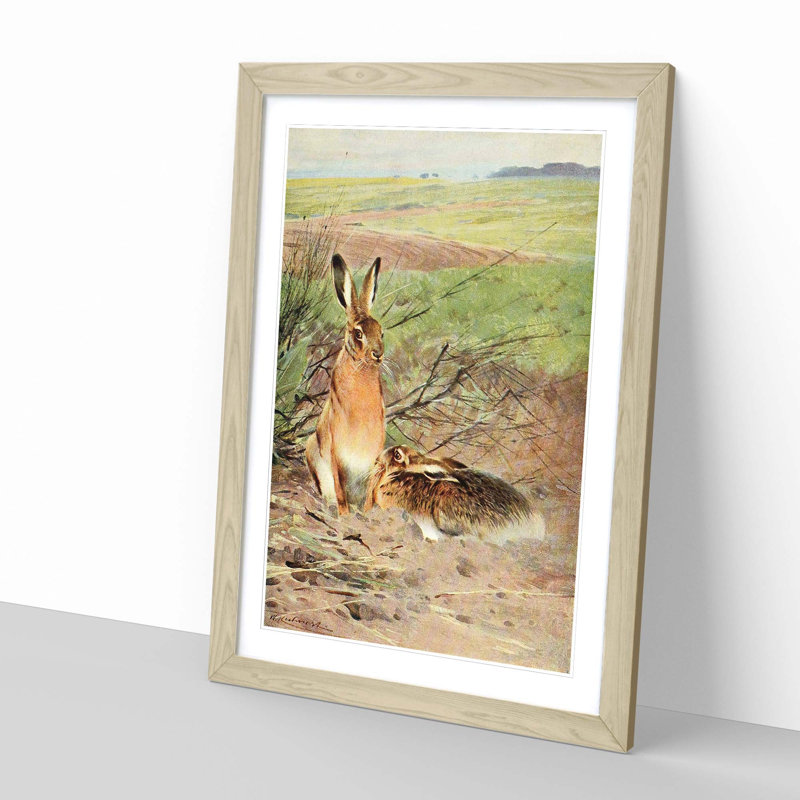 Wilhelm Kuhnert - Single Picture Frame Painting, Oak