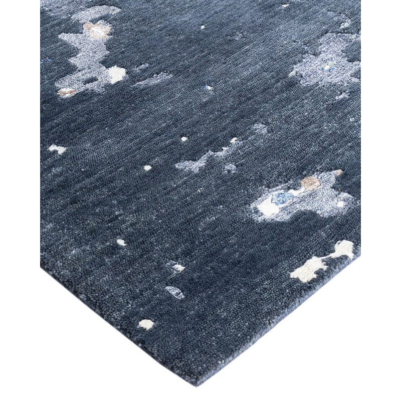 Tapis moderne fait à la main de conception unique - gris, 9 pi 3 po x 12 pi 2 po