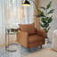 Modern Faux Leather Armchair With Unique Armrests-1282204082
