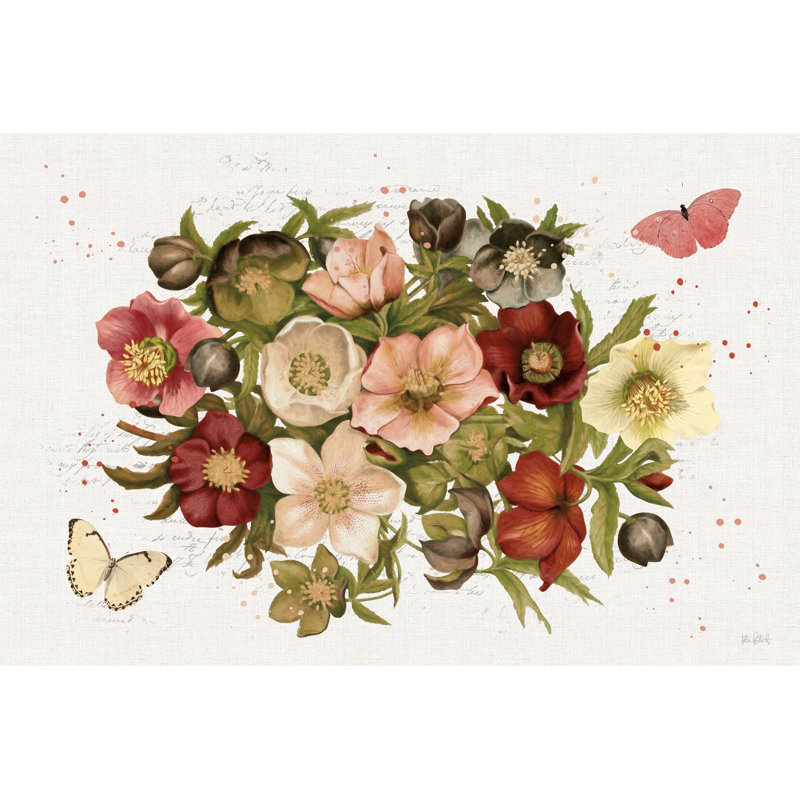 «Vintage Petals IV» par Katie pertiet - peinture sur toile tendue, H 8 po x l 12 po